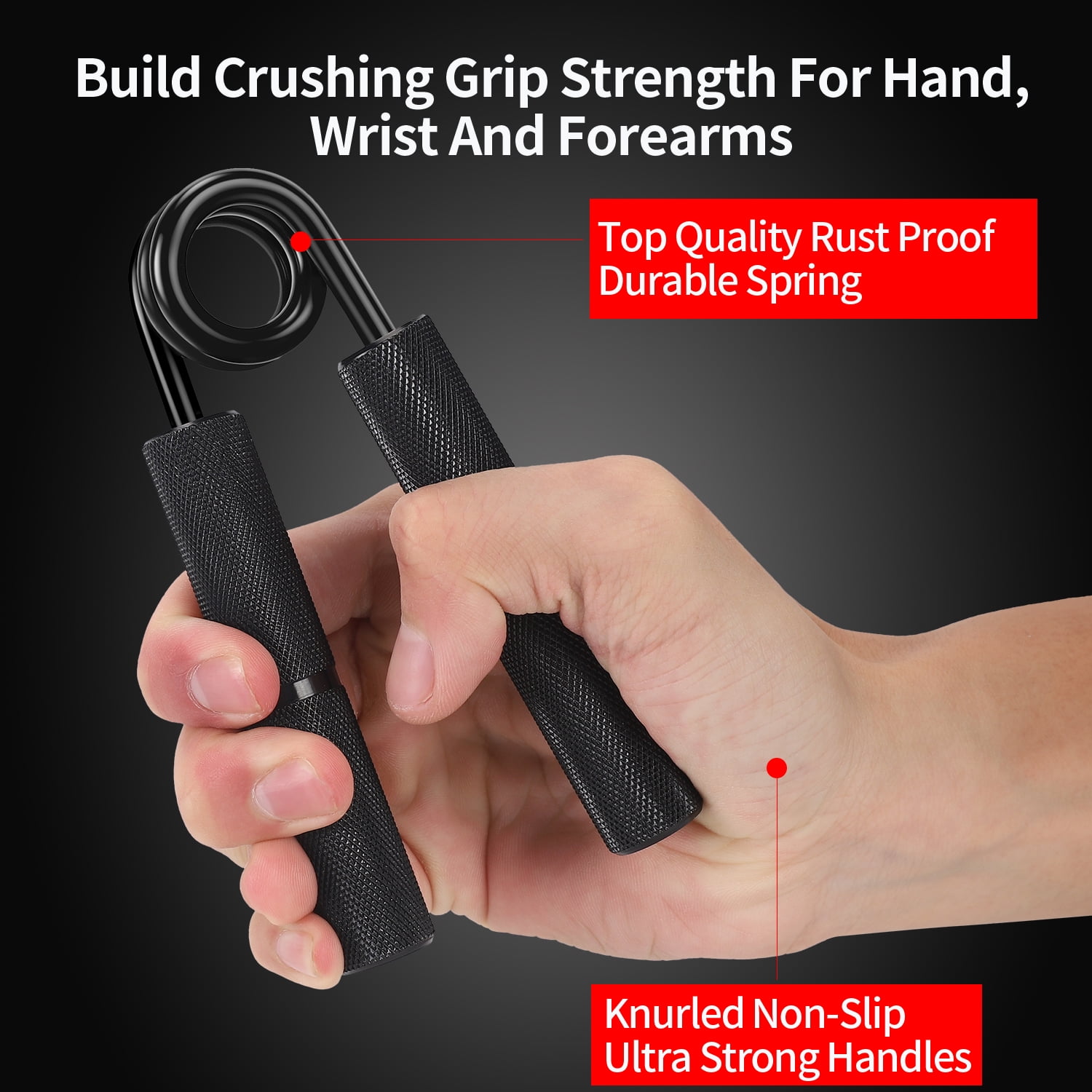 XPRT Fitness Power Gripper Set - Pro Hand Grip Strengthener Set of 3, Wrist  and Forearm Exerciser, Build Crushing Grip strength and Mobility  100/150/200 lbs Set 