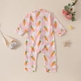thumbnail image 6 of mgoYE Baby Girl Clothes 0-3 Months Baby Boy Girl Easter Outfit Button Romper One-Piece Jumpsuit Long Sleeve Sleeper Infant Sleepwear(Pink,12-18 Months), 6 of 9