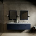thumbnail image 2 of Castor 72 in W Blue Double Bath Vanity, Carrara Marble Top, and 34 in Mirrors, 2 of 11