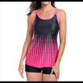 thumbnail image 1 of Traje de Baño de Dos Piezas para Mujer, con Control de Abdomen, Holgado, Talla XL, Color Rosa y Rojo, 1 of 9