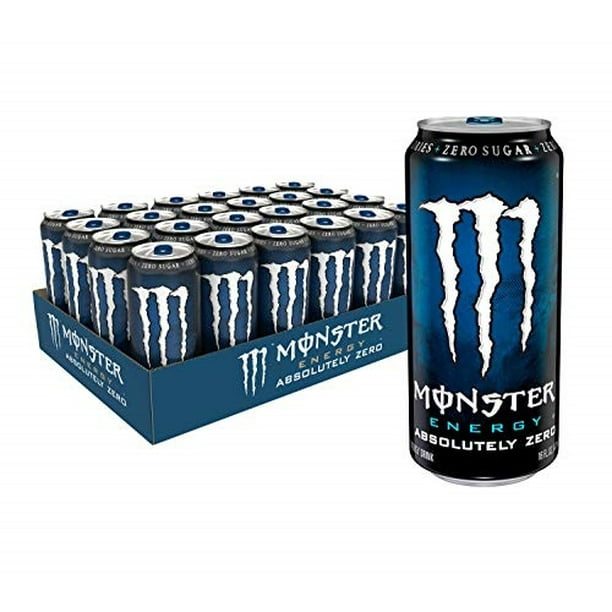 monster energy absolutely zero, low calorie energy drink, 16 ounce