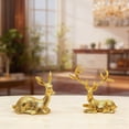 thumbnail image 2 of YiJuHui 4pcs Gold Plated Deer Statue Ornament for Home Decor, Elegant Animal Figurine, Wine Cabinet & Living Room Decoration, Symbol of Good Fortune, 2 of 9