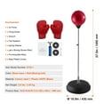 thumbnail image 5 of KFFKFF Striking Bag, Boxing Reflex Bag for Children & Adults, Customizable Height Freestanding Punch Bag Kit with Boxing Mitts & Stand, Speed Bag for Domestic Gym Practice, Stress Reduction & Health, 5 of 9