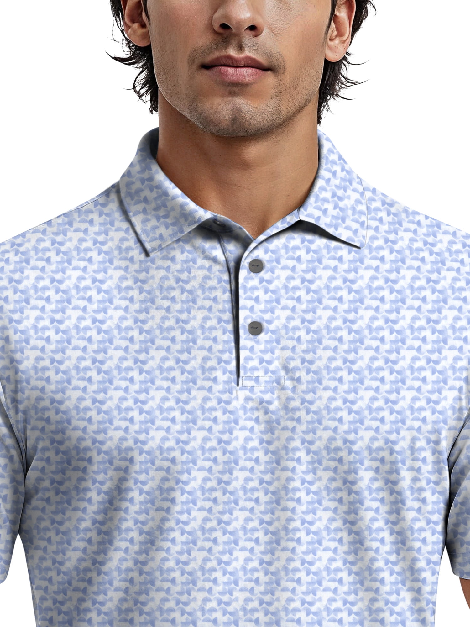 Ben Hogan Men's & Big Men's Performance Geo Polo Short Sleeve Polo Shirt, up to 5XL