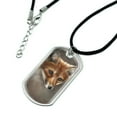 thumbnail image 2 of Red Fox Kit Portrait Military Dog Tag Pendant Necklace with Cord, 2 of 5