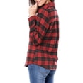 thumbnail image 5 of Unique Bargains Women's Halloween Costume Check Roll Up Sleeves Button Down Shirt, 5 of 8