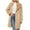 Khaki, variant on Lovskoo 2024 Womens Faux Fur Coat Long Sleeve Winter Warm Notch Lapel Long Jacket Solid Color Overcoat Outwear With Pockets Black