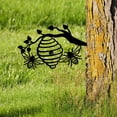 thumbnail image 3 of Novelty Metal Bee Hive Garden Decor Sculpture Honeycomb Decoration Tree Silhouette Hanging Bees for Garden Yard Backyard Lawn, 3 of 9