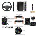 thumbnail image 7 of HUISEFOR 15 Pieces Cute Car Seat Covers Full Set for Women Men Dog Paw Print Steering Wheel Cover Belt Cover Garbage Can Keychain Car Coasters Rear View Mirror Cover, 7 of 7