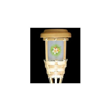 Designer Tiki TKT110 Plumeria Tiki Torches with 4 Matching Illustrations