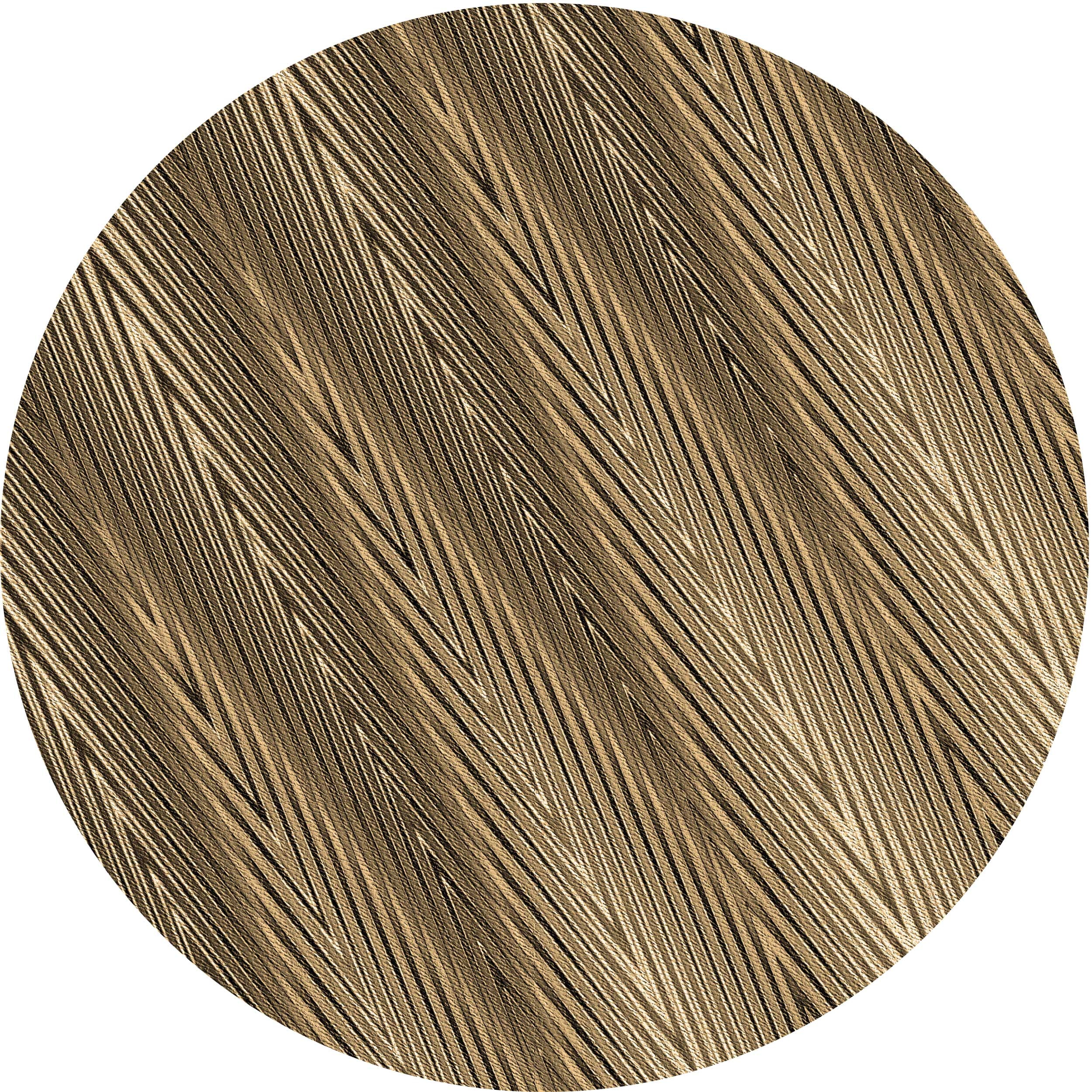 Ahgly Company Indoor Round Patterned Metallic Gold Area Rugs, 6' Round ...