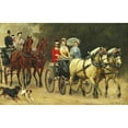 thumbnail image 3 of Otto Bache 18x13 Black Modern Framed Museum Art Print Titled - The Royal Family on Drive (1879), 3 of 5