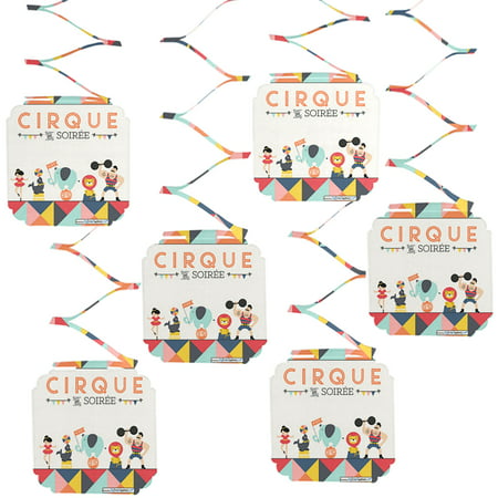 Carnival Circus - Cirque du Soiree - Baby Shower or Birthday Party Hanging Decorations - 6 Count