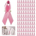 thumbnail image 2 of 400 PiecesPink Love Ribbons BreastCancer Awareness Accessories Bulk Items PinkSatin Awareness Ribbons with Pins,1.4 x 3 inch Party Supplies Memorials Accessories, 2 of 7