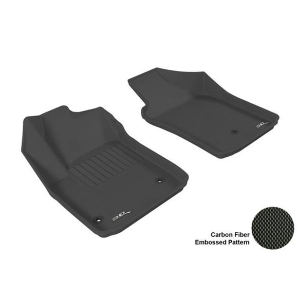 3D MAXpider L1FA00311509 FIAT 500/ 500e 2012-2013 KAGU BLACK R1 Floor Mat