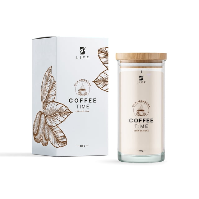Vela De Soya Aromática | 600 g | Aroma Café Recién Hecho | Duración 120 horas | B Life.