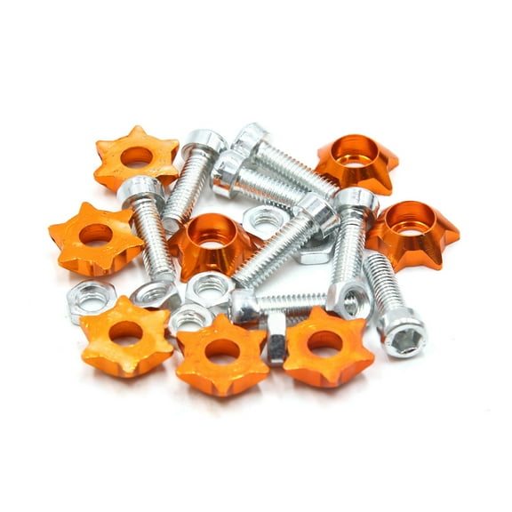 Unique Bargains 8Pcs Orange Star Shaped Decorative License Plate Bolt Screw for Car Motorcycle