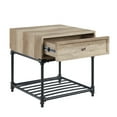 thumbnail image 4 of ACME Brantley 1-Drawer Wooden Square End Table in Oak and Sandy Black, 4 of 5