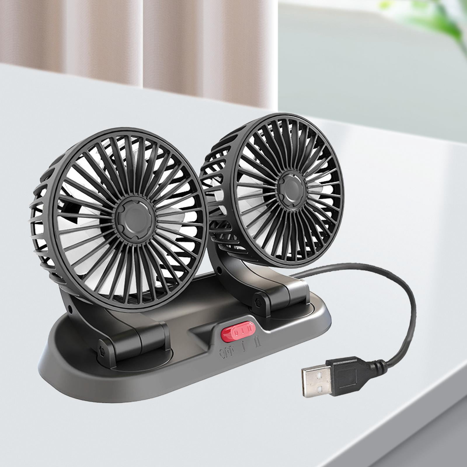 perfk Truck Fans 360 degree Rotation Automotive Electric Fan for SUV Truck Car Dashboard