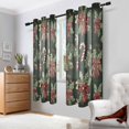 thumbnail image 2 of Yayeee Window Curtains Light Filtering 63"x42" Grommet Panel Pair Home Living Room Decor, Green Christmas Holly, 2 of 7