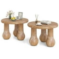 thumbnail image 1 of Gymax 2PCS 24'' Small Solid Mahogany Wood Coffee Table w/Thickened Top Column Legs, 1 of 10