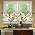 thumbnail image 4 of Yayeee Kitchen Curtains Tier Set of 2 Light Filtering 57"x24" Over Sink Window Panels, Beige Birds, 4 of 7
