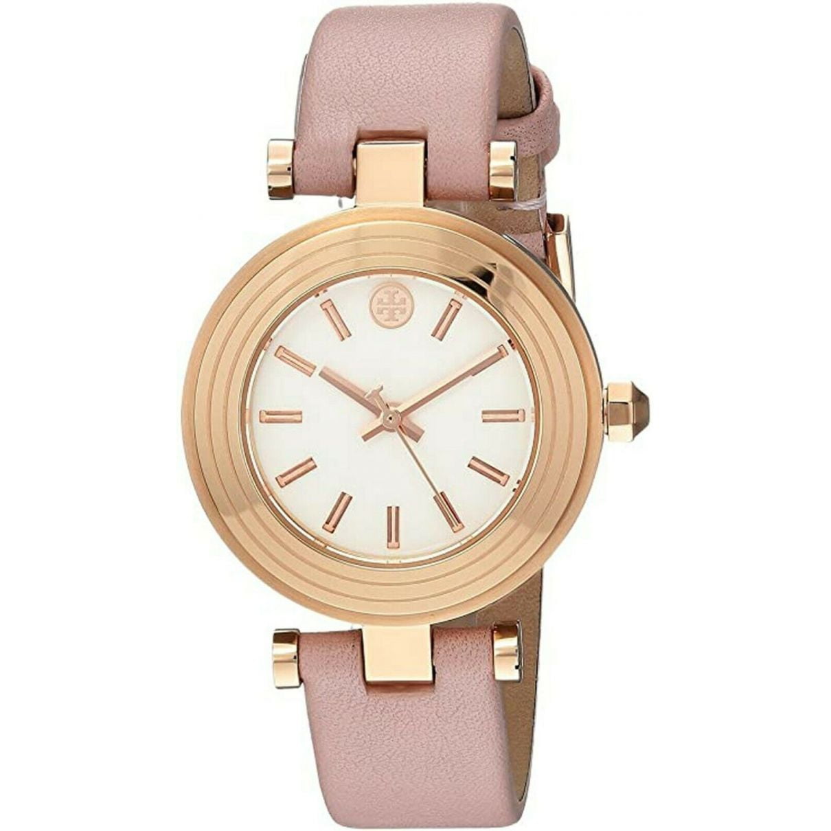 TORY BURCH TBW9008 CLASSIC T ROSE GOLD PINK LEATHER WOMEN'S WATCH -  