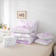 thumbnail image 6 of Catabedysis Purple ABC Print A 7pcs Queen Bedding,Personalized Monogrammed Gifts Bedding Comforter Set Queen,Colorful Stars Reversible For Girls, 6 of 7