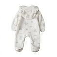 thumbnail image 3 of BULLPIANO Baby Newborn Snowsuit Winter Hooded Footie Jumpsuit One Piece Romper Warm Winter Outwear for Infant Girls Boys, 0-3M, 3 of 9
