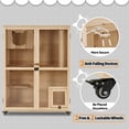 thumbnail image 6 of MCombo Luxury Wood Cat House with Scratching Post, Wooden Indoor Cat Enclosure with Wheels CT27 (35.43”x23.62”x48.43”), 6 of 7