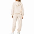 thumbnail image 4 of Trgacdwlo Fleece Lined Sweat Outfits for Women 2 Pieces Tracksuit Fuzzy Hoodie with Cuffed Jogger Sweatpants Fall Winter Plush Comfy Matching Sweat Sets for Women Beige XL, 4 of 7