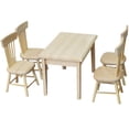 thumbnail image 1 of SHISUYAN 1 Set Doll Furniture Miniature Furniture Decorative 1/12 Scale Miniature Table Chair Set, 1 of 9