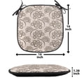 thumbnail image 5 of Abstract Chair Seating Cushion, Circular Shapes Retro Look Earthy Tones Illustration Flower Inspired, Soft Seat Pads for Office with Anti-slip Backing, 16"x16", Pale Eggshell Seal Brown, by Ambesonne, 5 of 7