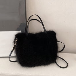 Plush Tote Bag Large Fuzzy Bag Cute Plush Bag Women Girl Faux Fur Shoulder Handbag Purse For Autumn And Winter - Beige