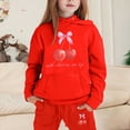 thumbnail image 2 of Byoo Toddler Girls Tracksuit Child Cherry Print Pullover Hoodie Sweatpants Sweatsuit Outfits, 2 of 4