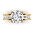 thumbnail image 2 of Clara Pucci 18K Yellow Gold 3.39 Synthetic Moissanite Engraveable Engagement Ring + Wedding Band Set, 2 of 7