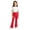 Q376 Red, variant on Angala Toddler Girls Flared Pants Lined Slim Fit High Waisted Fall Casual Girls Trousers