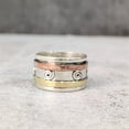 thumbnail image 5 of NEW Spinner Band, Meditation Ring, 925 Sterling Silver Ring, Spinning Thumb Ring, Three Tone Ring, Fidget Ring, Handmade Jewelry, Christmas Oxidized, Brass Copper Band, Anxiety Ring, Mans Band Gifts, 5 of 7