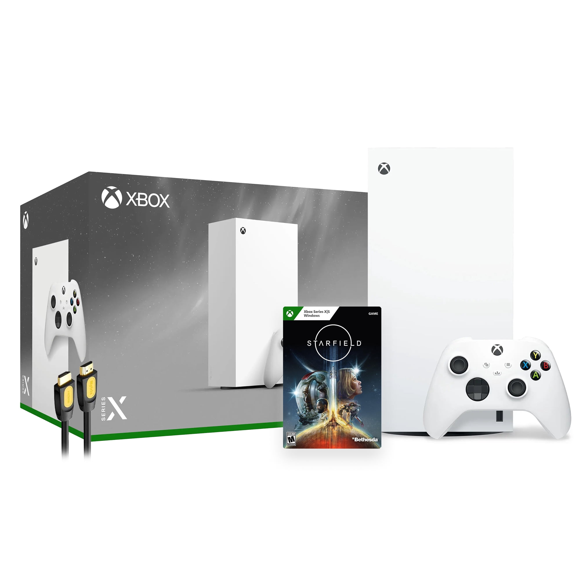 Microsoft Xbox Series X 1TB All-Digital Robot White Console and Wireless Controller Bundle with Starfield Full Game and Mytrix High Speed HDMI - 2024 New Xbox Console