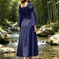 thumbnail image 5 of Women's Palace Dresses Long Sleeve Loose Solid Color Elegant Halloween Costume Party Dress, 5 of 7