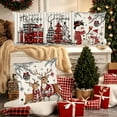 thumbnail image 3 of Lunxisen 8 Pcs Christmas Throw Pillow Covers, Xmas Decorations Cushion, Retro Santa Claus Pillowcase, Winter Holiday Decorative Pillow Case, Indoor Home Bedroom Couch Decor, 3 of 8