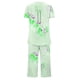 thumbnail image 4 of Pantalones de Mujer Casual Recortado Botón Suelto Ajuste Impreso con Manga Larga Superior, Diseño de Cuello de Jardín para el Uso Diario de Primavera, 4 of 5