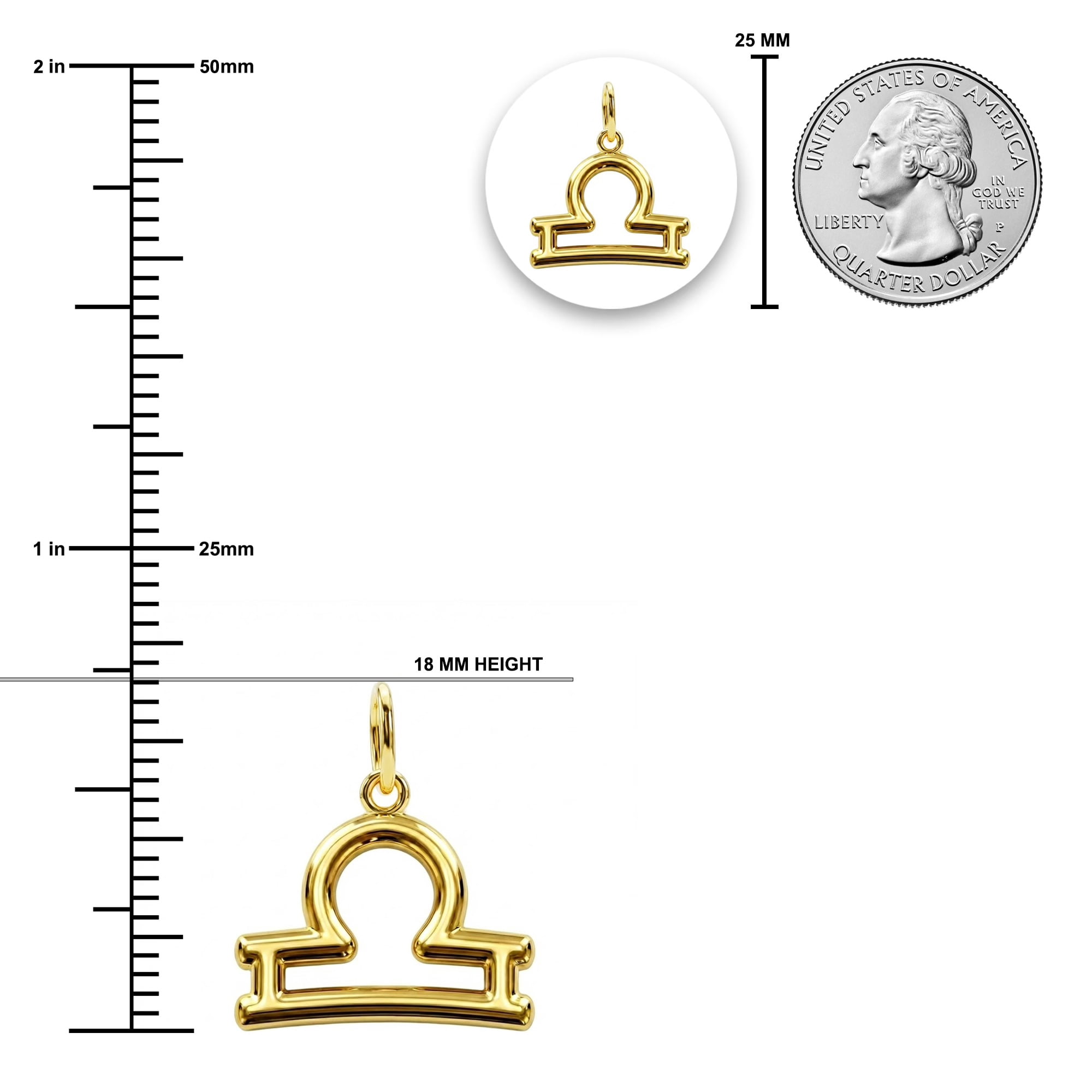 Libra Zodiac Charm Pendant - 10 Karat Soild Gold - Astrology Pendant - Great For Gifts - Dainty Charm - Great For Layering