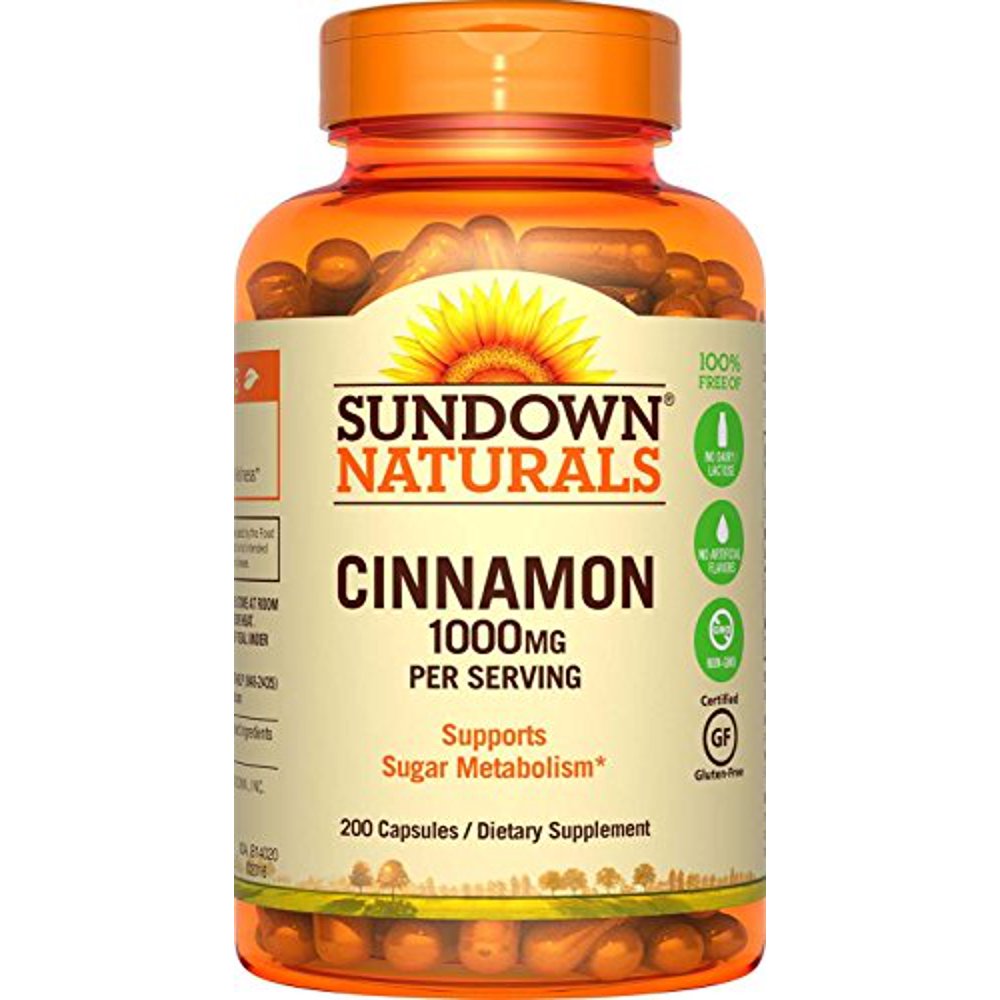 Sundown Naturals Cinnamon 1000 mg, 200 Capsules