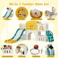 thumbnail image 3 of GVN All-in-1 Toddler Slide with Tunnel and Ladder and Basketball, Indoor Slide for Indoor, Kids, Yellow, 3 of 8