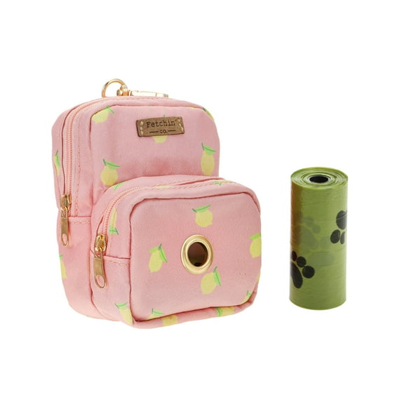 Pink Lemonade Mini Backpack Pet Waste Bag  Treat Holder