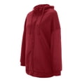 thumbnail image 5 of Frontwalk Lightweight Zip Up Hoodies for Women Hooded Sweatshirts with Pocket Long Sleeve Thin Jacket with Zipper Red XL, 5 of 6