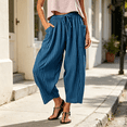 thumbnail image 6 of Wide Leg Pants for Women Baeitkot Women's Fashionable Color Loose Casual Comfortable High-waisted Wide-leg Trousers, 6 of 6