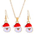 thumbnail image 4 of Conjunto de collar y aretes navideños, joyería navideña, delicado collar navideño y aretes con gancho para regalo del Día de la Madre de año Nuevo Papa Noel Yinane Collar y Pendientes, 4 of 8