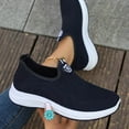 thumbnail image 6 of GUOBIOZIY Womens Walking Shoes Slip on Sneakers Comfortable Knitted Mesh Sneakers Lightweight Casual Work Shoes Navy,6, 6 of 6